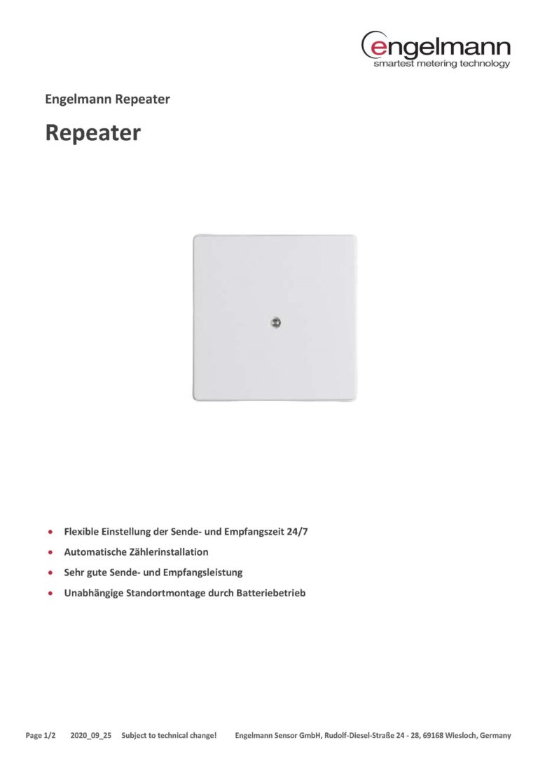 Our Engelmann Repeater Single-Hop is available | Engelmann Sensor GmbH